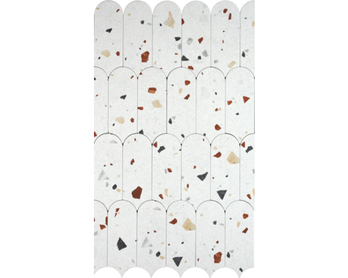 Patroon van witte terrazzo mozaïektegels