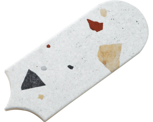 Terrazzo-patroontegel met afgerond uiteinde