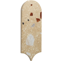 Decoratieve tegel met afgeronde bovenkant en puntige onderkant