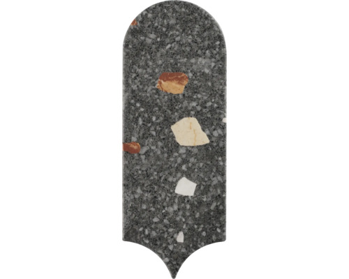Wandtegel UltraStrong antraciet 21,5x8 cm Decoratieve mozaïektegel met afgeronde punt