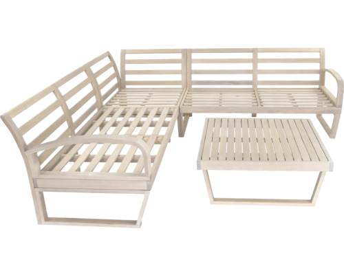 Houten tuinlounge set met hoekbank en tafel