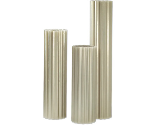 Decoratieve gegroefde zuilen van kunststof in verschillende hoogtes