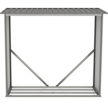 Metalen houtopslagrek met dak