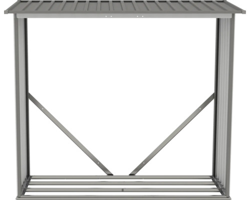 Metalen houtopslagrek met dak