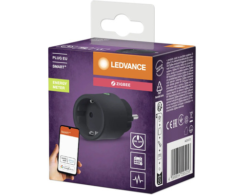 Ledvance Smart+ tussenstekker met energiemeter en Zigbee functie in productverpakking