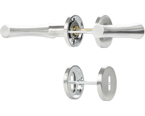 Roestvrijstalen deurklinkstel met rozetten