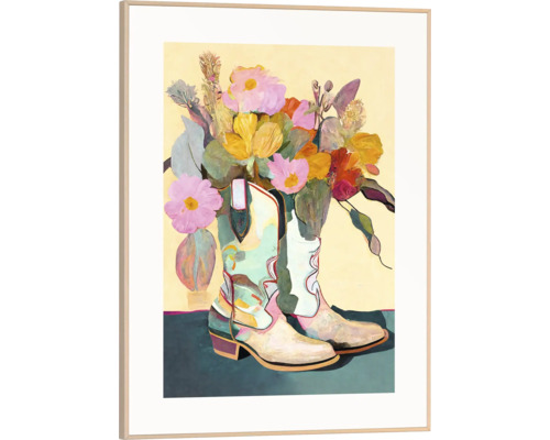 REINDERS Schilderij met lijst 30x40 cm Boots Flowers