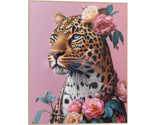 REINDERS Schilderij met lijst 40x50 cm Flowered Leopard