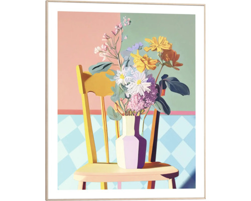 REINDERS Schilderij met lijst 40x50 cm Checkers Floral Chair