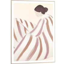 Ingelijste afbeelding met vrouw met gestreept patroon