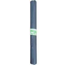 Blauw bouwfolie met een afmeting van 10 meter bij 3 meter, opgerold.