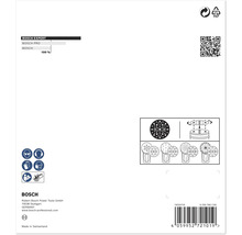 Bosch logo, informatie over veiligheidsmaatregelen, toepassingsinstructies en barcode.