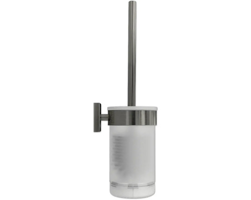 Wandtoiletborstelgarnituur van metaal en kunststof