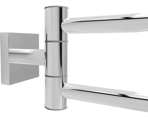 Gedetailleerde weergave van een draaibare handdoekradiator van metaal