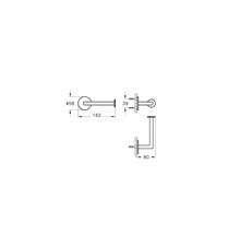 Technische tekening van een handdoekhouder met afmetingen