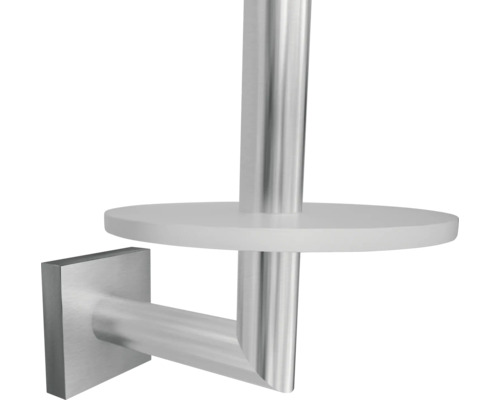 Toiletpapierhouder van metaal met opbergplank