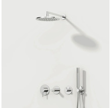 Doucheset met hoofddouche en handdouche aan de muur