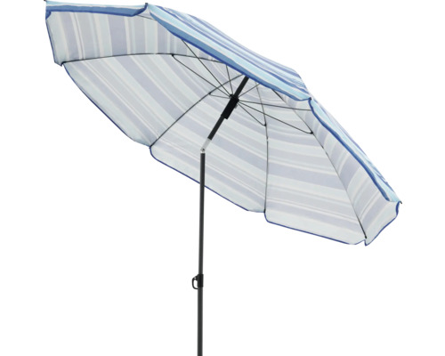 Gestreeepte tu parasol met slinger en zwart frame