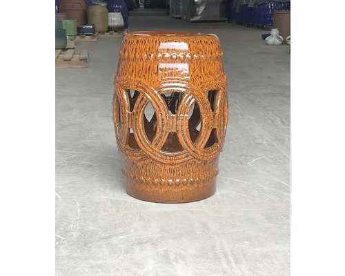 Passion for Pottery Plantenstandaard Isa Aardewerk oranje Ø 37 cm H 46 cm