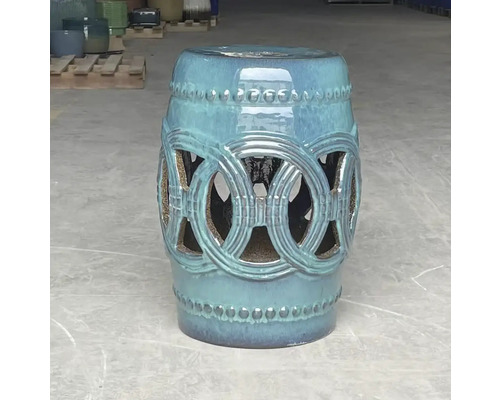 Passion for Pottery Plantenstandaard Isa Aardewerk blauw Ø 37 cm H 46 cm