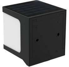 Zwarte lichtkubus met ventilatiesleuven