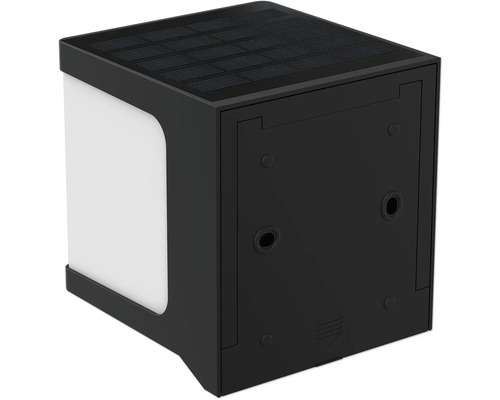 Zwarte lichtkubus met ventilatiesleuven