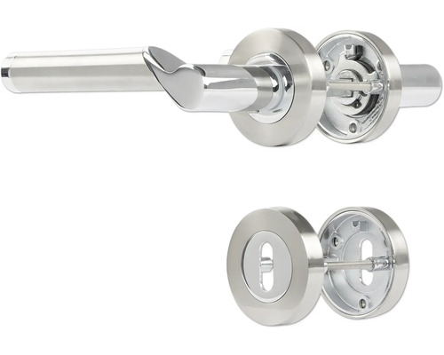 Deurbeslagset van metaal met sleutelrozet