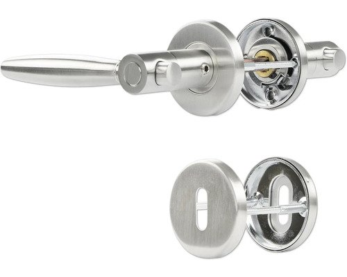 Deurbeslagset van metaal met hendel en sleutelgat afdekking