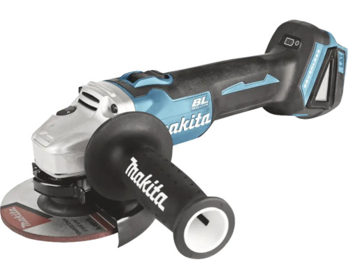 Makita accu haakse slijper met slijpschijf en extra handgreep