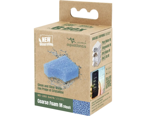 AQUATLANTIS Filtermateriaal B-Box filterspons grof M tbv Bio Box binnenfilter Aquatlantis B-Box met grof filterschuim M voor aquaria