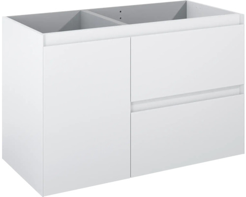JUNGBORN Wastafelonderkast rechts DECEM 635x1000x458 mm wit mat Wastafelonderkast met twee laden