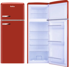 Amica koelkast in retrodesign, gesloten en open aanzicht