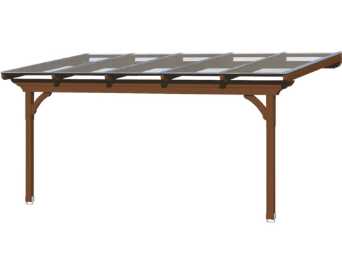 Houten carport met transparant dak