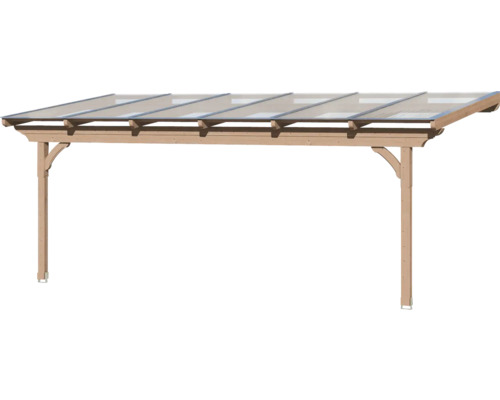 Houten carport met transparant dak