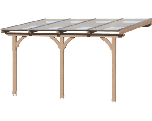 Houten carport met transparant dak