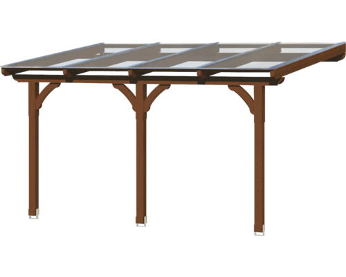 Houten carport met transparant dak
