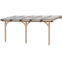 Houten carport met lichtdoorlatend dak