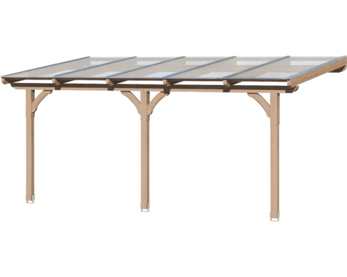 Houten carport met lichtdoorlatend dak