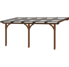 Houten carport met transparant dak