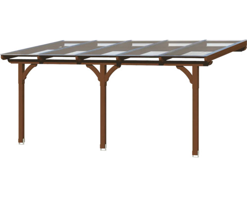 Houten carport met transparant dak
