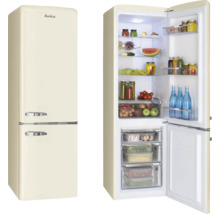 Amica koel-vriescombinatie, met open deur en interieurweergave