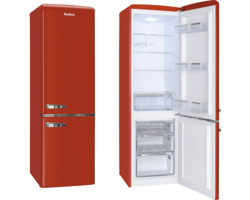 Amica koelkast in retrodesign met geopende deur