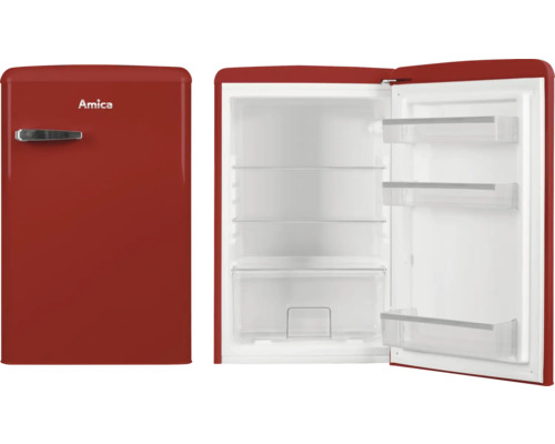 AMICA VKS 15620-1 R Tafelmodel koelkast zonder vriesvak Amica koelkast in retro design met open deur