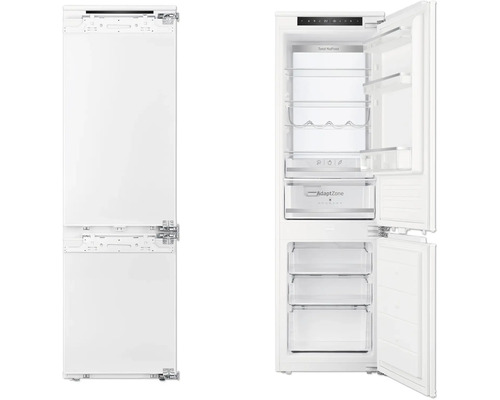 Inbouw koel-vriescombinatie met open deur om de binnenkant te laten zien