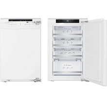 Integreerbare vriezer met open deur, interieurindeling met vrieslades