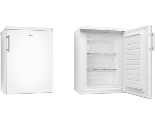 Amica vriezer met open en gesloten deur