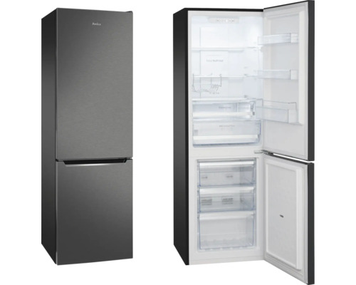 Amica koel-vriescombinatie, gesloten en open aanzicht
