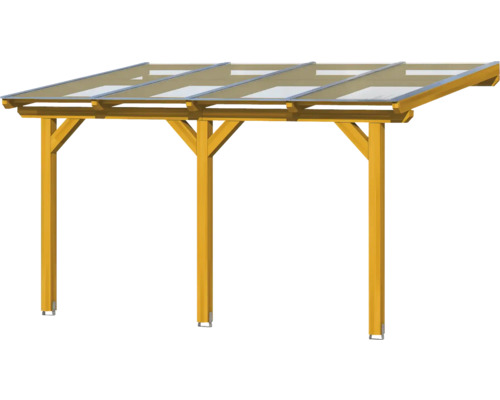 Houten carport met transparant dak voor buiten