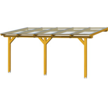 Houten carport met transparant dak