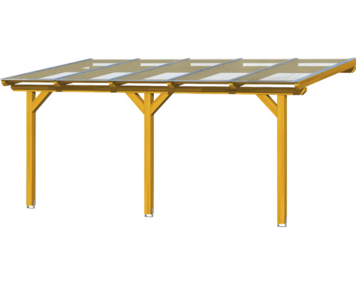 Houten carport met transparant dak